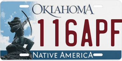 OK license plate 116APF