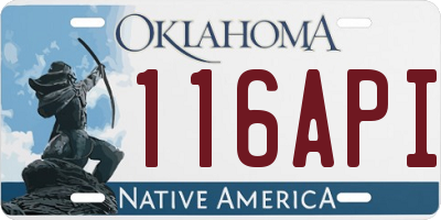 OK license plate 116API