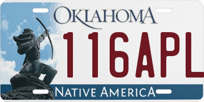 OK license plate 116APL