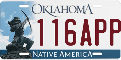 OK license plate 116APP
