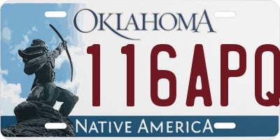 OK license plate 116APQ
