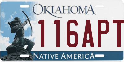 OK license plate 116APT
