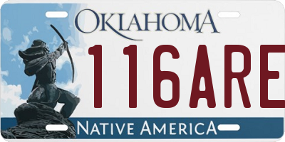 OK license plate 116ARE