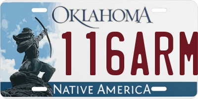 OK license plate 116ARM