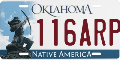 OK license plate 116ARP