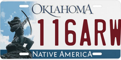 OK license plate 116ARW