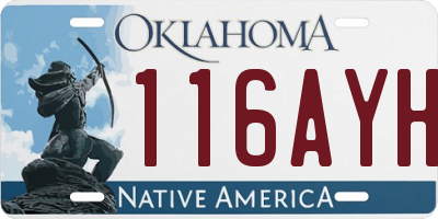 OK license plate 116AYH