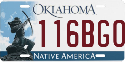 OK license plate 116BGO