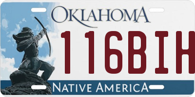 OK license plate 116BIH