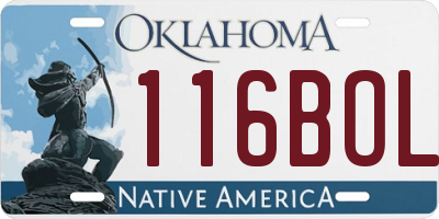 OK license plate 116BOL