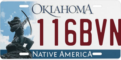 OK license plate 116BVN