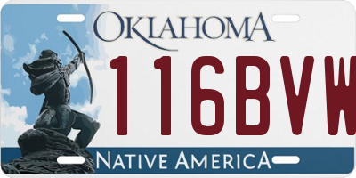 OK license plate 116BVW