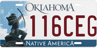 OK license plate 116CEG
