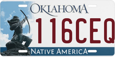 OK license plate 116CEQ
