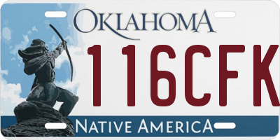 OK license plate 116CFK