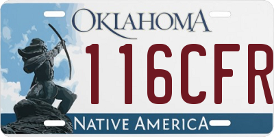 OK license plate 116CFR