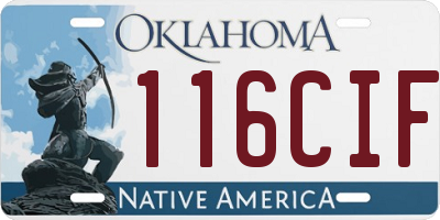 OK license plate 116CIF