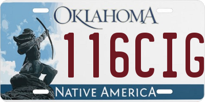 OK license plate 116CIG