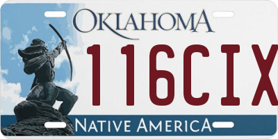OK license plate 116CIX