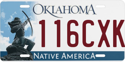 OK license plate 116CXK