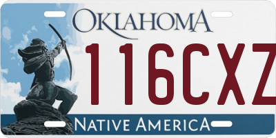 OK license plate 116CXZ