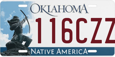 OK license plate 116CZZ