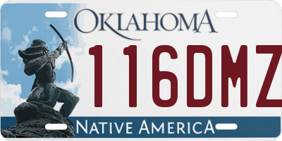 OK license plate 116DMZ