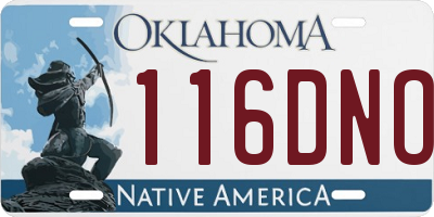 OK license plate 116DNO