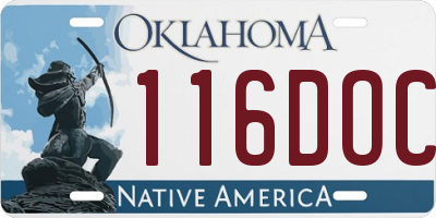 OK license plate 116DOC