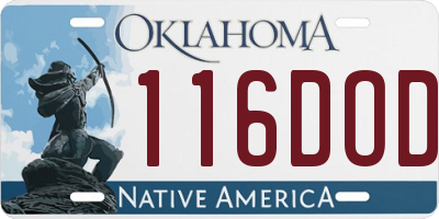 OK license plate 116DOD