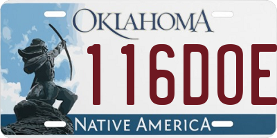 OK license plate 116DOE