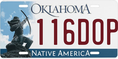 OK license plate 116DOP