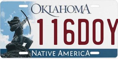 OK license plate 116DOY