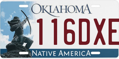 OK license plate 116DXE