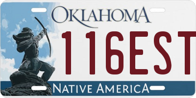 OK license plate 116EST