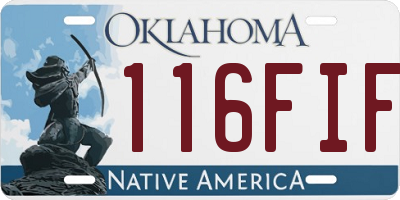 OK license plate 116FIF