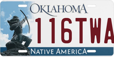 OK license plate 116TWA