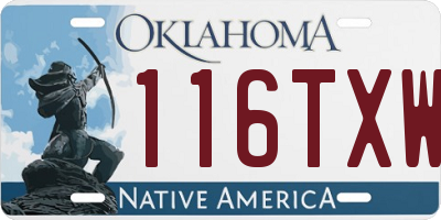OK license plate 116TXW