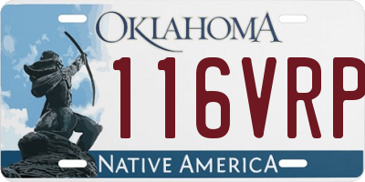 OK license plate 116VRP