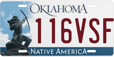 OK license plate 116VSF