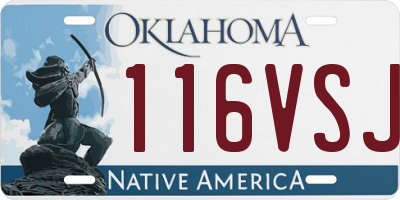 OK license plate 116VSJ