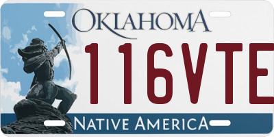 OK license plate 116VTE
