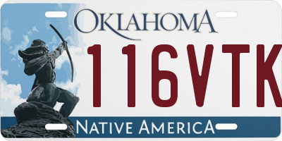 OK license plate 116VTK