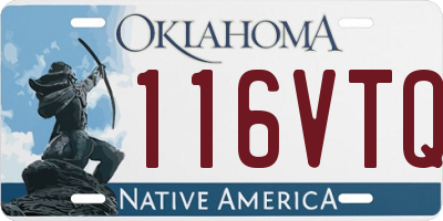 OK license plate 116VTQ
