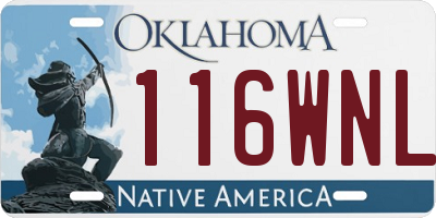 OK license plate 116WNL