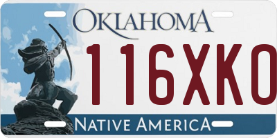 OK license plate 116XKO