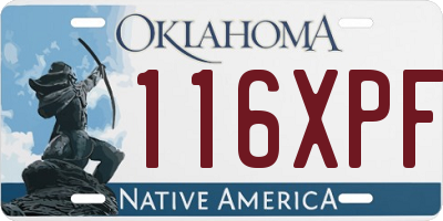 OK license plate 116XPF