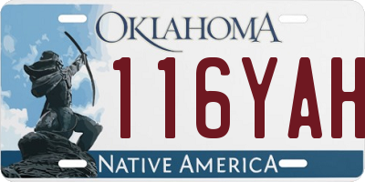 OK license plate 116YAH