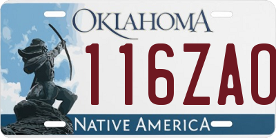 OK license plate 116ZAO