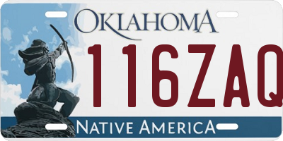 OK license plate 116ZAQ